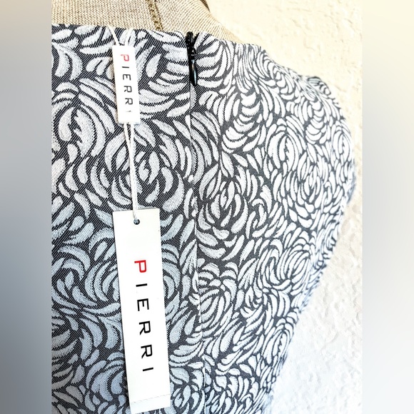 Pierri Dress Size 8 NWT Grey Sheath Dress with Zipper Accents Short Sleeves - Picture 11 of 16